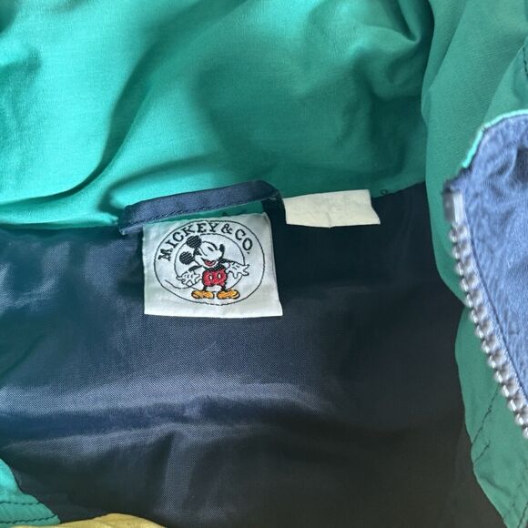Vintage 90's Mickey & Co Bomber Jacket with Hood Unisex Med Embroidered Full Zip - Picture 11 of 11